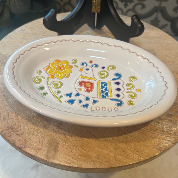 RARE FIND-SARDINIAN CERAMIC DISH- MADE BY LODDO IN DORGALI-NU STAMPED & NUMBERED - Picture 2 of 7